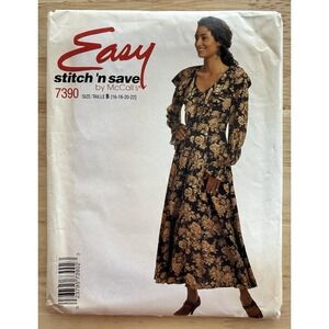 McCall's Easy Stitch 'n Save Pattern 7390 Misses' Dress Size 16-22 Uncut FF